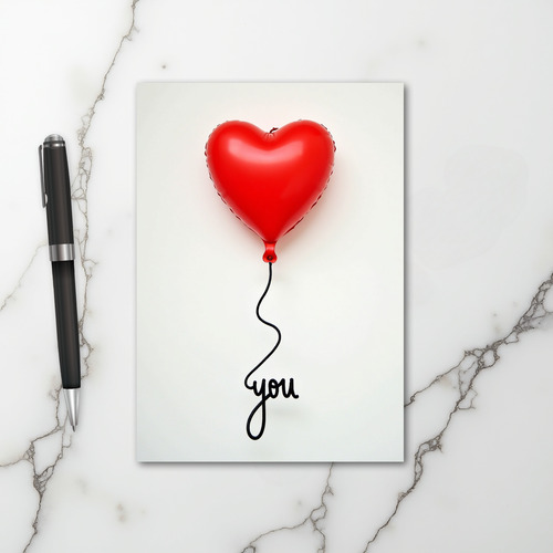 Love You Heart Balloon Card