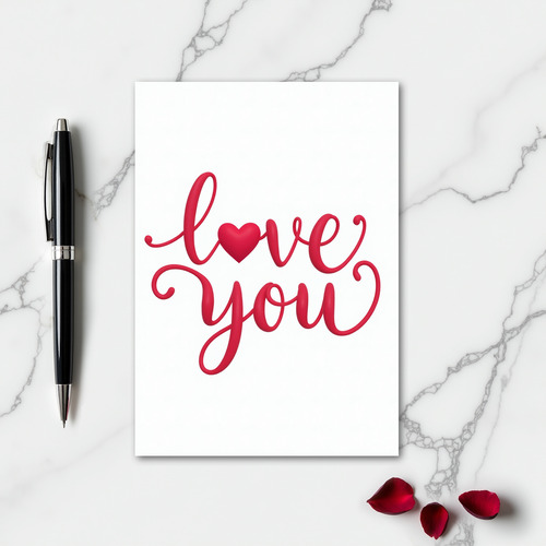 Love You Heart Felt Card