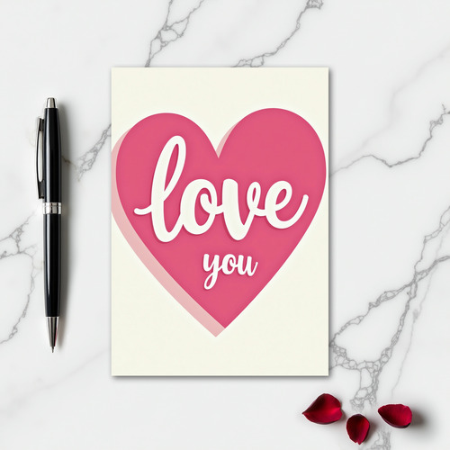 Love You Heart For Partner Card
