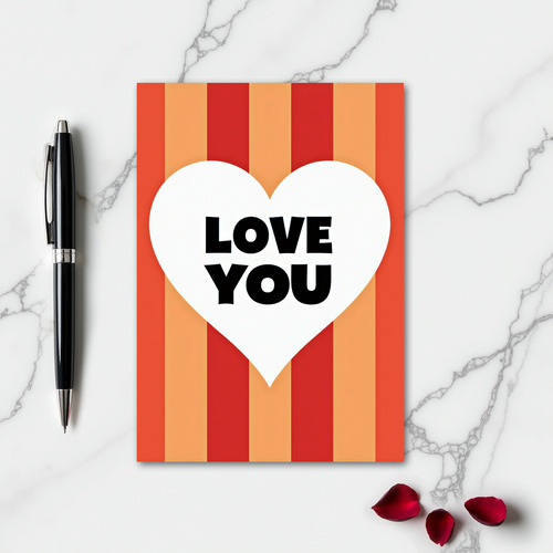 Love You Heart Graphic Card