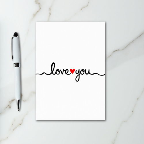 Love You Heart Script Greeting Card