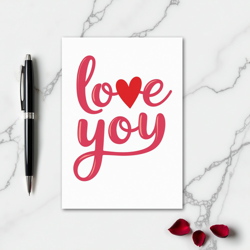 Love You Heart Script Sweet Card
