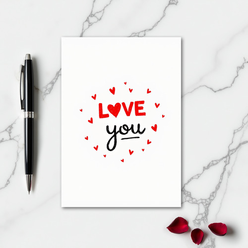 Love You Heart Simple Card