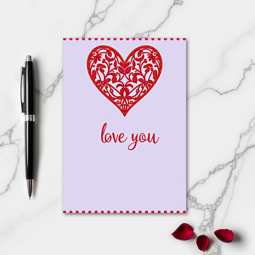 Love You Heart Vines Art Card