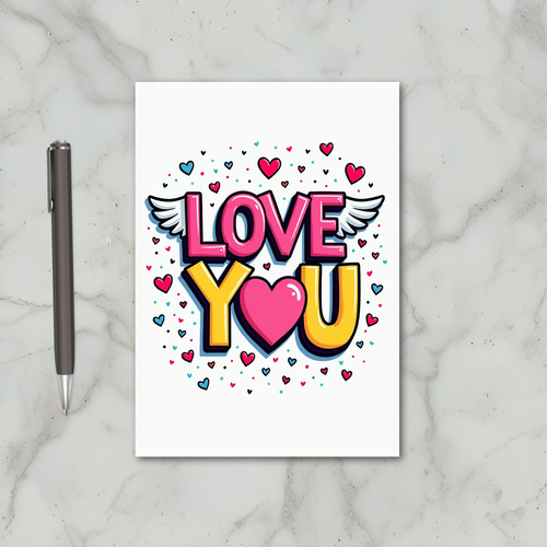 Love You Heart Wings Card