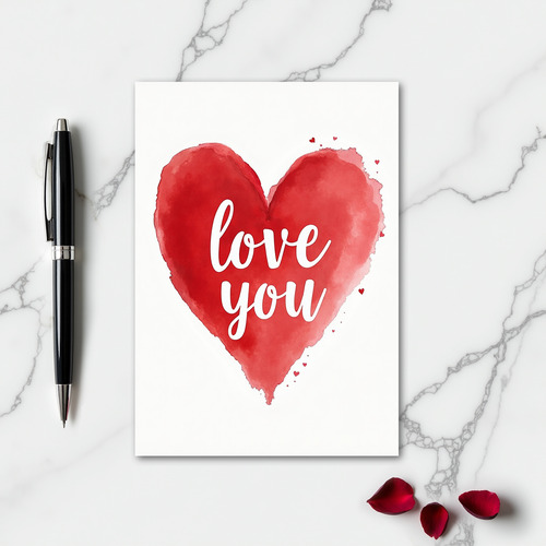 Love You Heartfelt Art Card