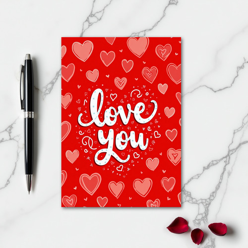 Love You Hearts Celebration Card