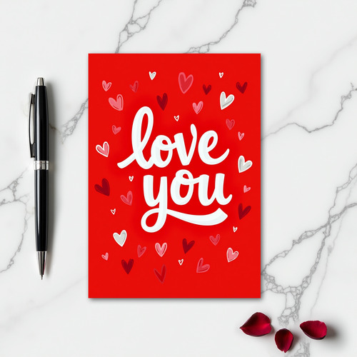 Love You Hearts Graphic Card