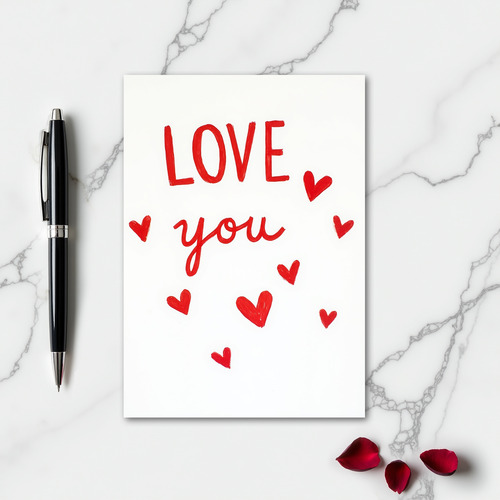 Love You Hearts Handmade Card