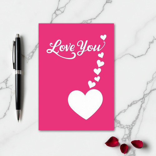 Love You Hearts Magenta Field Card