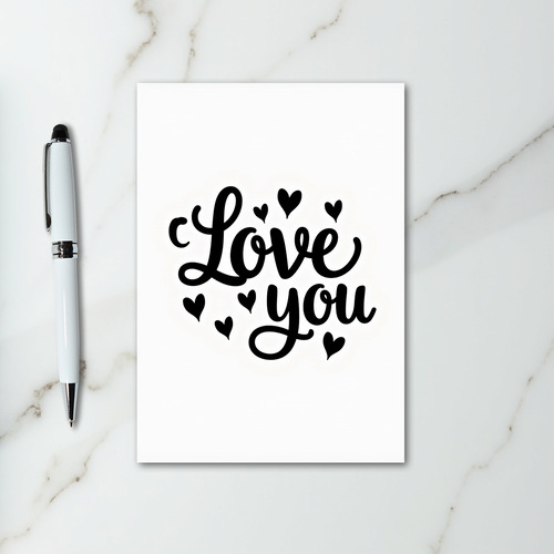 Love You Hearts Pattern Card