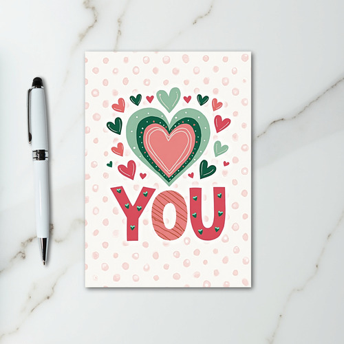 Love You Hearts Polka Dot Card