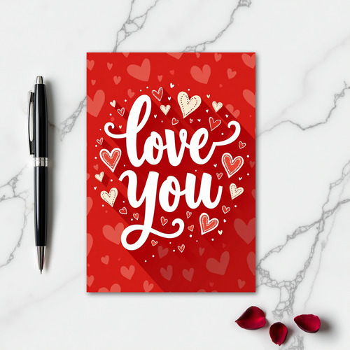 Love You Hearts Special Card