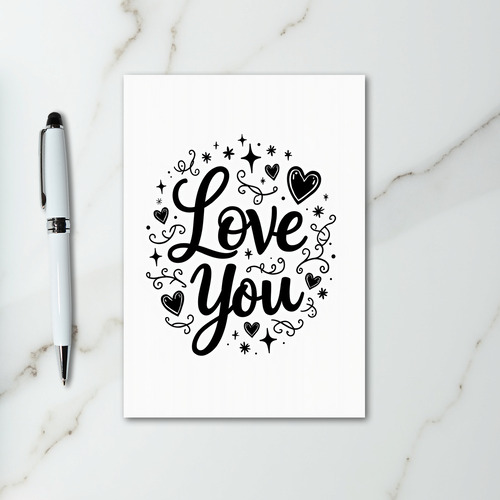 Love You Hearts Stars Card