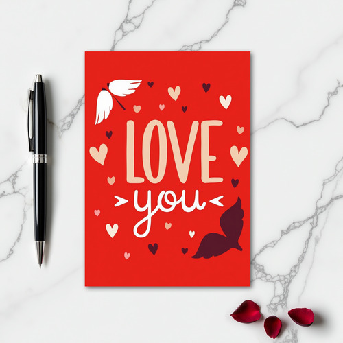 Love You Hearts Warm Wishes Card