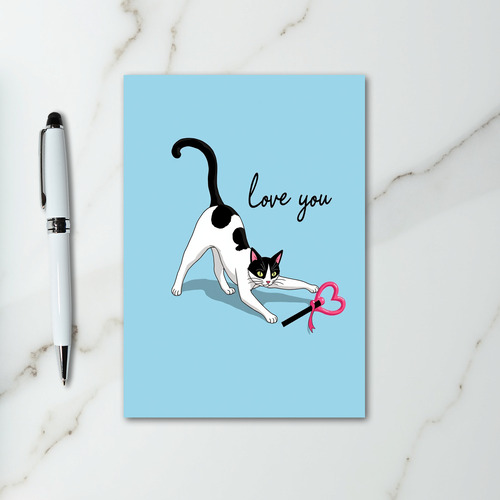 Love You Kitty Heart Card
