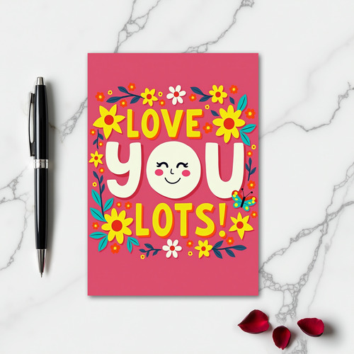 Love You Lots Graphic Floral Card