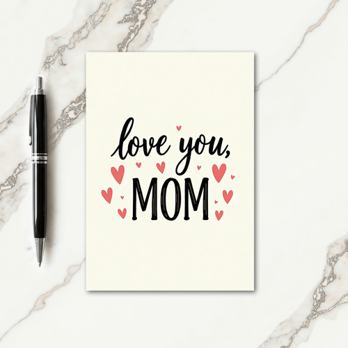 Love You Mom Art Design Card