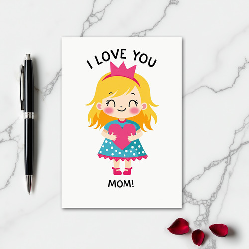 Love You Mom Heart Card