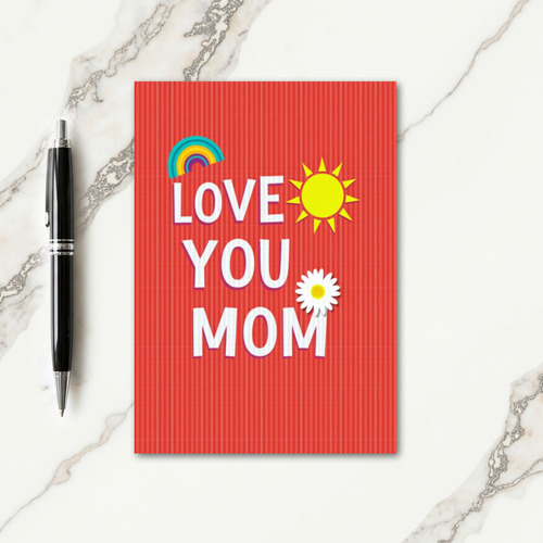 Love You Mom Illustration Card