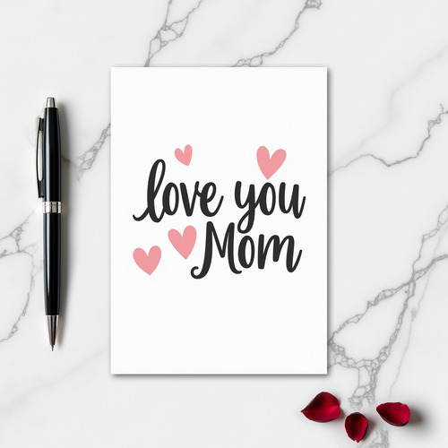 Love You Mom Minimalist Card