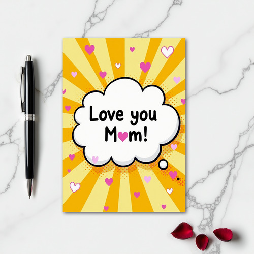 Love You Mom Pop Art Card
