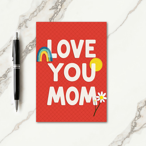 Love You Mom Quilted Art Card