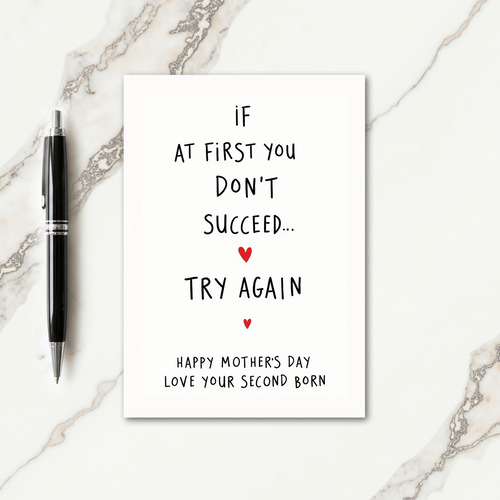 Love You Mom Script Message Card