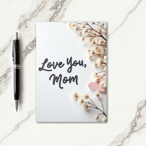 Love You Mom Script Shadow Card