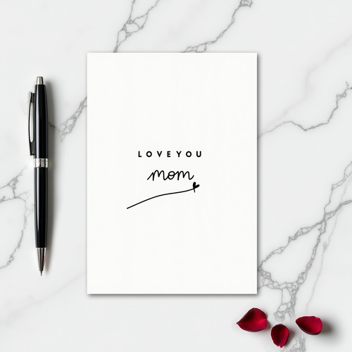 Love You Mom Simple Best Card