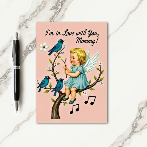 Love You Mommy Vintage Style Card
