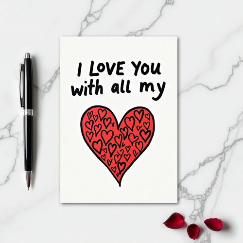 Love You Multiple Hearts Card