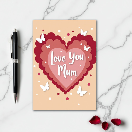 Love You Mum Heart Card