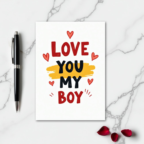 Love You My Boy Greeting Card