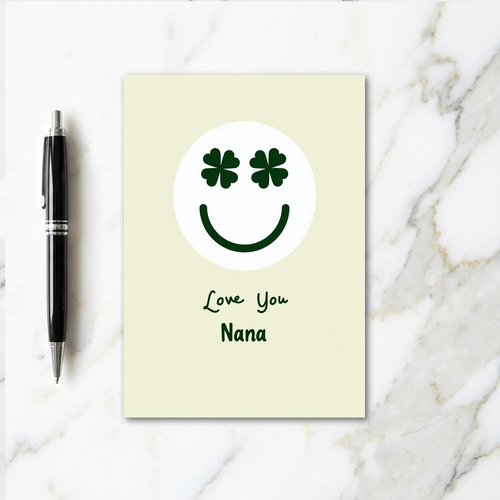 Love You Nana Green Clover Card