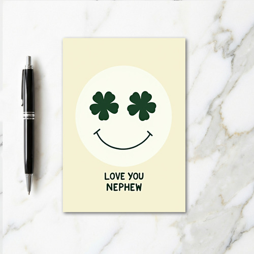 Love You Nephew Smiling Face Card