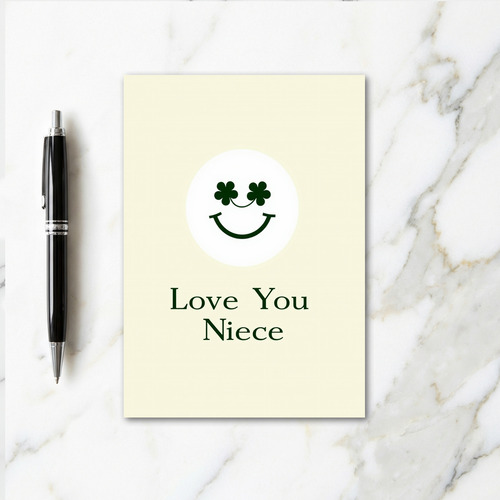 Love You Niece Shamrock Smile Card
