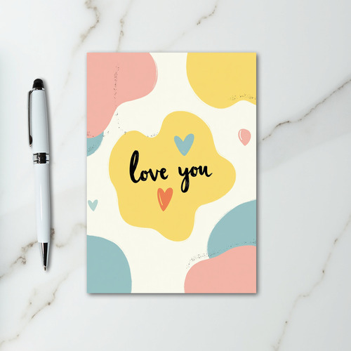 Love You Pastel Hearts Card