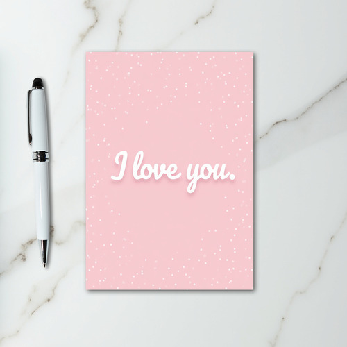 Love You Pink Confetti Dot Card