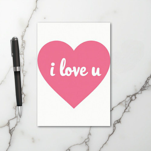 Love You Pink Heart Card