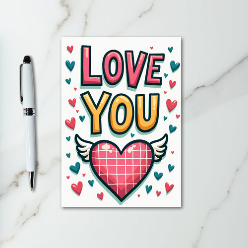 Love You Plaid Heart Card
