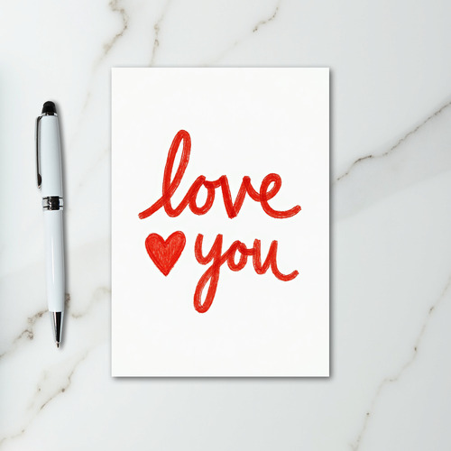 Love You Red Heart Card