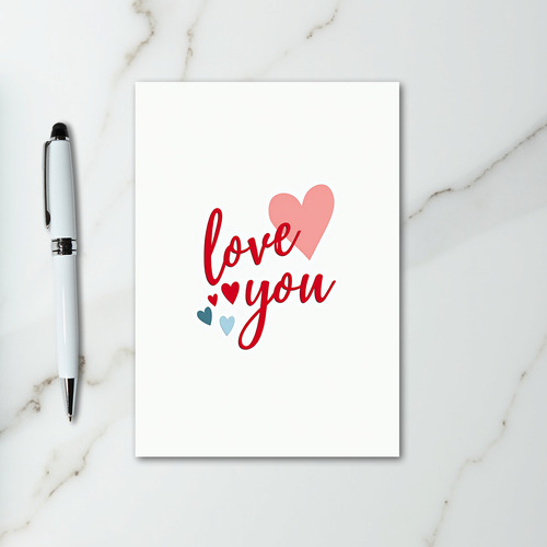 Love You Red Hearts Layered Card