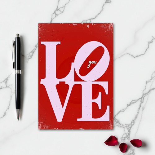 Love You Rose Aged Card