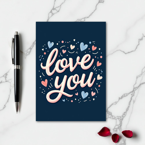 Love You Script Art Card