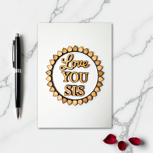 Love You Sis Wood Art Card