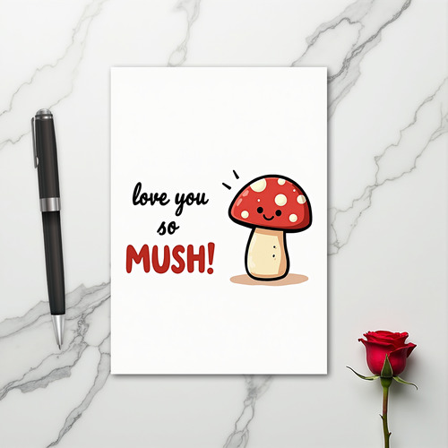 Love You So Mush Mushroom Card