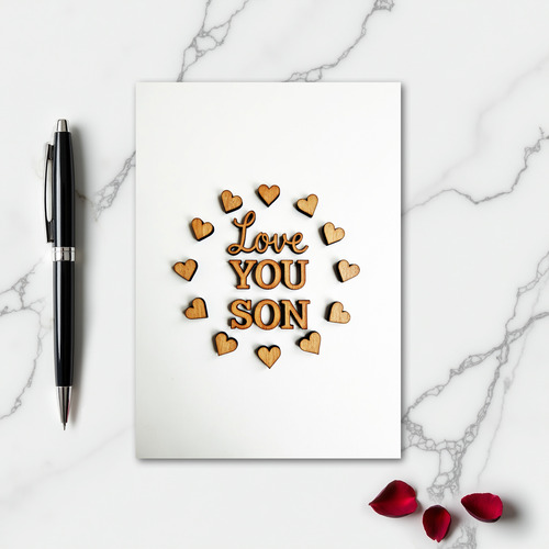 Love You Son Wood Art Card