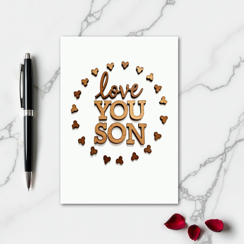 Love You Son Wooden Letter Card