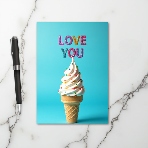 Love You Sprinkles Ice Cream Card